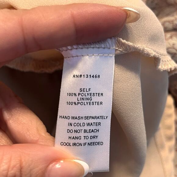 Fate Long Sleeve Boho Tiered Floral Mock Neck Dress Large - Picture 7 of 10